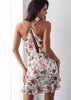 Vestido Curto Florido com Babado na Barra