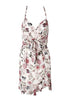 Vestido Curto Florido com Babado na Barra