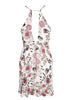 Vestido Curto Florido com Babado na Barra