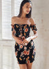 Vestido Ombro a Ombro Curto Florido
