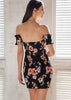 Vestido Ombro a Ombro Curto Florido