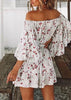 Vestido Ombro a Ombro Estampado Curto