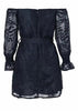 Vestido Ombro a Ombro Manga Longa