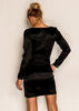 Vestido Curto Decotado Manga Longa