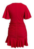 Vestido Decote transpassado com Babado para Festa