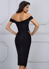 Vestido Ombro Caido Fenda Festa Alta Qualidade