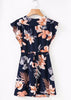 Vestido Curto Floral com Amarração no Decote