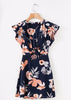 Vestido Curto Floral com Amarração no Decote