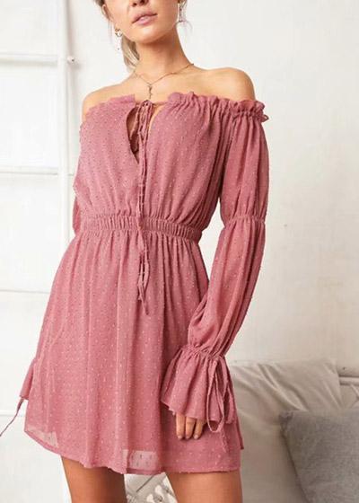 Vestido Ombro a Ombro Manga Sino