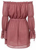 Vestido Ombro a Ombro Manga Sino