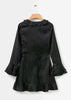Vestido Preto Estampa Poá com Babado