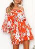 Vestido Ciganinha Estampado Manga Flare