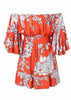 Vestido Ciganinha Estampado Manga Flare