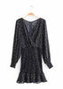 Vestido Estampado Curto com Babado