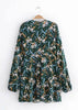 Vestido Curto Estampado com Manga