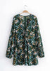Vestido Curto Estampado com Manga