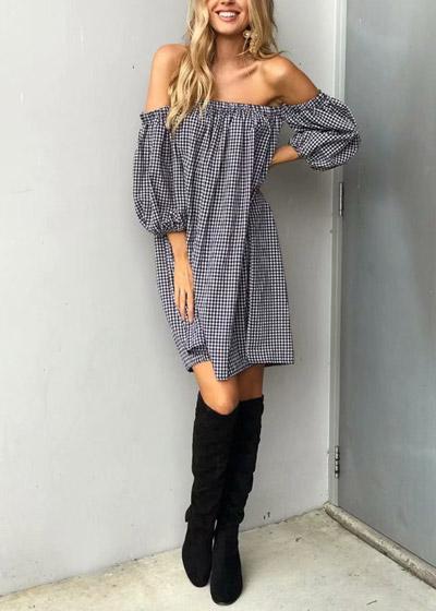 Vestido Xadrez Tomara que Caia Curto