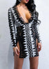Vestido Geometrico Curto Decotado para Festa