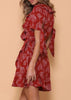 Vestido Curto Estampado com Babados
