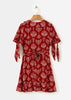 Vestido Curto Estampado com Babados