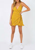 Vestido Transpassado Curto com Babado