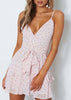 Vestido Curto Estampado Rodado com Babado