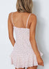 Vestido Curto Estampado Rodado com Babado