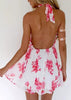 Vestido Curto Estampado Decote Cruzado na Frente
