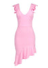 Vestido Assimétrico Festa com Babado