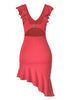 Vestido Assimétrico Festa com Babado