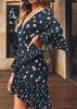 Vestido Curto Estampado Manga Flare