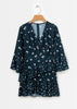 Vestido Curto Estampado Manga Flare