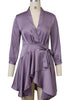 Vestido Envelope Transpassado Curto de Cetim