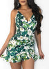 Vestido Curto Florido Colado com Babado