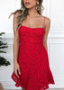 Vestido Curto de Renda com Babado na Barra