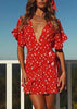 Vestido Envelope Curto Estampado