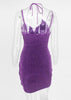Vestido de Festa Curto Brilho Frente Única