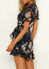 Vestido Curto Estampado com Babado na Barra