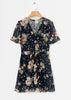 Vestido Curto Estampado com Babado na Barra