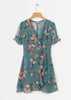 Vestido Curto Estampado com Babado na Barra