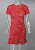 Vestido de Renda Curto com Babado