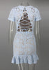 Vestido de Renda Curto com Babado