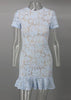 Vestido de Renda Curto com Babado