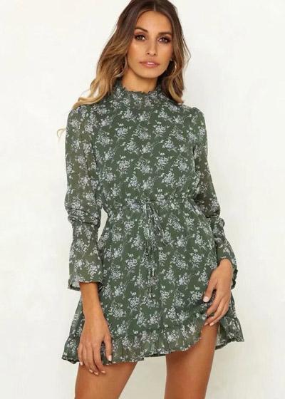 Vestido Estampado Curto Soltinho com Manga