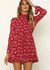 Vestido Estampado Curto Soltinho com Manga