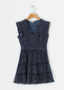 Vestido Curto Estampado com Babados