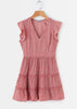 Vestido Curto Estampado com Babados