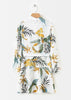 Vestido Estampado Transpassado Curto com Babado