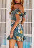 Vestido Ombro a Ombro Curto Estampado com Babado