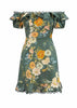 Vestido Ombro a Ombro Curto Estampado com Babado
